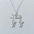 GARGANTILHA FOLHEADA A PRATA COM 50 MILÉSIMOS + VERNIZ DIAMOND - GARGANTILHA CORRENTE CADEADO CANGA MÃE COM 2 MENINOS COM MICRO ZIRCÔNIAS 18MM - PRGG001435 - Imagem 2