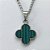GARGANTILHA EM AÇO INOXIDÁVEL -  GARGANTILHA COM CORRENTE 42CM E PINGENTE VAN CLEEF VERDE LISTRADA 14MM - COMPOSIÇÃO: AÇO INOXIDÁVEL - (AÇO1964) ACGG000405 - Imagem 2