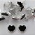 BRINCO FOLHEADO A PRATA COM 50 MILÉSIMOS + VERNIZ DIAMOND - BRINCO DE PINO CORAÇÃO PRETO RESINA 10MM (PRA383) PRBR0001192 - Imagem 1
