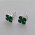 BRINCO FOLHEADO A PRATA COM 50 MILÉSIMOS + VERNIZ DIAMOND - BRINCO DE PINO TREVO VERDE RESINA 10MM (PRA385) PRBR0001194 - Imagem 2