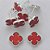 BRINCO FOLHEADO A PRATA COM 50 MILÉSIMOS + VERNIZ DIAMOND - BRINCO DE PINO TREVO VERMELHO RESINA 10MM (PRA399) PRBR001200 - Imagem 1