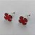 BRINCO FOLHEADO A PRATA COM 50 MILÉSIMOS + VERNIZ DIAMOND - BRINCO DE PINO TREVO VERMELHO RESINA 10MM (PRA399) PRBR001200 - Imagem 2