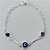 PULSEIRA FOLHEADA A PRATA COM 50 MILÉSIMOS + VERNIZ DIAMOND - PULSEIRA COM OLHOS GREGOS - TAMANHO: 18CM E  FECHO LAGOSTA (PRA405) PRPS001157 - Imagem 1