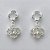 BRINCO FOLHEADA A PRATA COM 50 MILÉSIMOS + VERNIZ DIAMOND - BRINCO DE PINO TREVO COM MICRO ZIRCÔNIAS 20MM (PRA436) PRBR001209 - Imagem 1