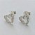 BRINCO FOLHEADA A PRATA COM 50 MILÉSIMOS + VERNIZ DIAMOND - BRINCO DE PINO CORAÇÃO CRAVEJADO COM MICRO ZIRCÔNIAS 12MM (PRA438) PRBR001210 - Imagem 2