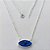 GARGANTILHA FOLHEADO A PRATA COM 50 MILÉSIMOS + VERNIZ DIAMOND - GARGANTILHA CORRENTE CADEADO 40CM PINGENTE ZIRCÔNIA AZUL ESCURO 21X9MM  + FECHO LAGOSTA - (PRA442) PRGG001442 - Imagem 1