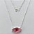 GARGANTILHA FOLHEADO A PRATA COM 50 MILÉSIMOS + VERNIZ DIAMOND - GARGANTILHA CORRENTE CADEADO 40CM PINGENTE ZIRCÔNIA ROSA 21X9MM  + FECHO LAGOSTA - (PRA443) PRGG001443 - Imagem 1