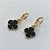 BRINCO FOLHEADO A OURO - BANHADO COM 5 MILÉSIMOS + VERNIZ DIAMOND - BRINCO ARGOLA DE PRESSÃO TREVO PRETO 12MM PRETO - (OURO301) OUBR000226 - Imagem 2