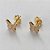 CONJUNTO FOLHEADO A OURO - BANHADO COM 5 MILÉSIMOS + VERNIZ DIAMOND - CONJUNTO COM CORRENTE VENEZIANA 45CM E BRINCOS DE PINO COM PINGENTE BORBOLETA PÉROLA 10MM- (OURO306) OUCJ000050 - Imagem 2