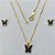 CONJUNTO FOLHEADO A OURO - BANHADO COM 5 MILÉSIMOS + VERNIZ DIAMOND - CONJUNTO COM CORRENTE VENEZIANA 45CM E BRINCOS DE PINO COM PINGENTE BORBOLETA PRETA 10MM- (OURO307)OUCJ000051 - Imagem 1