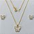 CONJUNTO FOLHEADO A OURO(CJA1056) - BANHADO COM 5 MILÉSIMOS + VERNIZ DIAMOND - CONJUNTO COM CORRENTE VENEZIANA 45CM E BRINCOS DE PINO COM PINGENTE BORBOLETA BRANCA 13MM- (OURO309) OUCJ000053 - Imagem 1