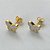 CONJUNTO FOLHEADO A OURO(CJA1056) - BANHADO COM 5 MILÉSIMOS + VERNIZ DIAMOND - CONJUNTO COM CORRENTE VENEZIANA 45CM E BRINCOS DE PINO COM PINGENTE BORBOLETA BRANCA 13MM- (OURO309) OUCJ000053 - Imagem 2
