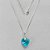 GARGANTILHA FOLHEADO A PRATA COM 50 MILÉSIMOS + VERNIZ DIAMOND - GARGANTILHA CORRENTE VENEZIANA 45CM PINGENTE CORAÇÃO CRISTAL AZUL 13MM  + FECHO LAGOSTA - (PRA445) PRGG001445 - Imagem 1