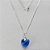 GARGANTILHA FOLHEADO A PRATA COM 50 MILÉSIMOS + VERNIZ DIAMOND - GARGANTILHA CORRENTE VENEZIANA 45CM PINGENTE CORAÇÃO CRISTAL AZUL ESCURO 13MM  + FECHO LAGOSTA - (PRA446) PRGG001446 - Imagem 1