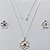 CONJUNTO FOLHEADO A PRATA COM 50 MILÉSIMOS + VERNIZ DIAMOND - CONJUNTO COM CORRENTE VENEZIANA 45CM - BRINCOS DE PINO E PINGENTES EM FLORES COM PEDRA EM ZIRCÔNIA LILÁS 19X22MM (PRA453) PRCJ000186 - Imagem 1