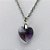 GARGANTILHA EM AÇO INOXIDAVEL - (AÇO03) GARGANTILHA COM CORRENTE 50CM E PINGENTE CORAÇÃO CRISTAL ROXO 13MM - FECHO LAGOSTA (AÇO2047) ACGG000447 - Imagem 2