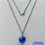 GARGANTILHA EM AÇO INOXIDAVEL - (AÇO03) GARGANTILHA COM CORRENTE 50CM E PINGENTE CORAÇÃO CRISTAL AZUL ESCURO 13MM - FECHO LAGOSTA (AÇO2049) ACGG000449 - Imagem 1