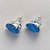 BRINCO FOLHEADA A PRATA COM 50 MILÉSIMOS + VERNIZ DIAMOND - BRINCO DE PINO BASE ALTA FUSÃO AZUL COM BRILHOS 10X14MM (PRA454) PRBR001211 - Imagem 2