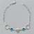 PULSEIRA FOLHEADA A PRATA COM 50 MILÉSIMOS + VERNIZ DIAMOND - PULSEIRA COM CORAÇÃO E PEDRA CRISTAL AZUL - TAMANHO: 19CM E  FECHO LAGOSTA (PRA478)) PRPS001161 - Imagem 1