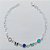 PULSEIRA FOLHEADA A PRATA COM 50 MILÉSIMOS + VERNIZ DIAMOND - PULSEIRA CORRENTE CORAÇÃO COM PEDRAS CRISTAIS COLORIDAS E BORBOLETAS DE VIDRO - TAMANHO: 19CM E FECHO LAGOSTA PRPS001162 - Imagem 1