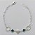 PULSEIRA FOLHEADA A PRATA COM 50 MILÉSIMOS + VERNIZ DIAMOND - PULSEIRA COM CORAÇÃO E PEDRA CRISTAL VERDE - TAMANHO: 19CM E  FECHO LAGOSTA (PRA482) PRPS001165 - Imagem 1