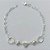 PULSEIRA FOLHEADA A PRATA COM 50 MILÉSIMOS + VERNIZ DIAMOND - PULSEIRA COM CORAÇÃO E PÉROLAS - TAMANHO: 19CM E  FECHO LAGOSTA (PRA485) PRPS001168 - Imagem 1