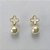 BRINCO FOLHEADO A OURO - BANHADO COM 5 MILÉSIMOS + VERNIZ DIAMOND -  BRINCO DE PINO TREVO BRANCO E PÉROLA 16MM - (OURO323)OUBR000239 - Imagem 1