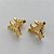 BRINCO FOLHEADO A OURO - BANHADO COM 5 MILÉSIMOS + VERNIZ DIAMOND -  BRINCO DE PINO BORBOLETAS 14MM - (OURO326) OUBR000241 - Imagem 2