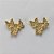 BRINCO FOLHEADO A OURO - BANHADO COM 5 MILÉSIMOS + VERNIZ DIAMOND -  BRINCO DE PINO BORBOLETAS 14MM - (OURO326) OUBR000241 - Imagem 1