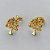BRINCO FOLHEADO A OURO - BANHADO COM 5 MILÉSIMOS + VERNIZ DIAMOND -  BRINCO DE PINO ÁRVORE DA VIDA 9MM - (OURO327) OUBR000242 - Imagem 2