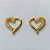 BRINCO FOLHEADO A OURO - BANHADO COM 5 MILÉSIMOS + VERNIZ DIAMOND -  BRINCO DE PINO CORAÇÃO 13MM - (OURO332)  OUBR000247 - Imagem 1