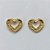 BRINCO FOLHEADO A OURO - BANHADO COM 5 MILÉSIMOS + VERNIZ DIAMOND -  BRINCO DE PINO CORAÇÃO 13MM - (OURO333)  OUBR000248 - Imagem 1