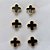 BRINCO FOLHEADO A OURO - BANHADO COM 5 MILÉSIMOS + VERNIZ DIAMOND -   TRIO DE BRINCO DE PINO TREVO PRETO 6MM - (OURO334) OUBR000249 - Imagem 1