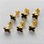 BRINCO FOLHEADO A OURO - BANHADO COM 5 MILÉSIMOS + VERNIZ DIAMOND -   TRIO DE BRINCO DE PINO TREVO PRETO 6MM - (OURO334) OUBR000249 - Imagem 2
