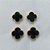 BRINCO FOLHEADO A OURO - BANHADO COM 5 MILÉSIMOS + VERNIZ DIAMOND - DUO DE BRINCO DE PINO TREVO PRETO 9/7MM - (OURO336) OUBR000251 - Imagem 1