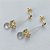 BRINCO FOLHEADO A OURO - BANHADO COM 5 MILÉSIMOS + VERNIZ DIAMOND - BRINCO DE PINO BOLINHA COM FIO E ZIRCÔNIAS 12MM - (OURO351) OUBR000258 - Imagem 2