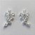 BRINCO FOLHEADA A PRATA COM 50 MILÉSIMOS + VERNIZ DIAMOND - BRINCO DE PINO FLOR COM ZIRCÔNIAS 11MM (PRA490) PRBR001232 - Imagem 1