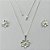 CONJUNTO FOLHEADO A PRATA COM 50 MILÉSIMOS + VERNIZ DIAMOND - CONJUNTO COM CORRENTE VENEZIANA 45CM - BRINCOS DE PINO E PINGENTE FLOR  15MM COM PEDRA EM ZIRCÔNIA CRISTAL  - (PRA502) PRCJ000188 - Imagem 1