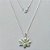 GARGANTILHA FOLHEADA A PRATA COM 50 MILÉSIMOS + VERNIZ DIAMOND - GARGANTILHA CORRENTE VENEZIANA 45CM PINGENTE FLOR 17MM COM ZIRCÔNIA CRISTAL - FECHO LAGOSTA (PRA505) PRGG001452 - Imagem 1