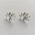 BRINCO FOLHEADA A PRATA COM 50 MILÉSIMOS + VERNIZ DIAMOND - BRINCO DE PINO FLOR COM ZIRCÔNIA 15MM (PRA507) PRBR001239 - Imagem 2