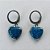 BRINCO EM AÇO INOXIDÁVEL -  BRINCOS ARGOLINHA DE PRESSÃO COM CORAÇÃO EM CRISTAL COM GLITTER AZUL ESCURO 12MM - COMPOSIÇÃO: AÇO INOXIDÁVEL - (AÇO2082)ACBR000347 - Imagem 1