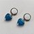 BRINCO EM AÇO INOXIDÁVEL -  BRINCOS ARGOLINHA DE PRESSÃO COM CORAÇÃO EM CRISTAL COM GLITTER AZUL ESCURO 12MM - COMPOSIÇÃO: AÇO INOXIDÁVEL - (AÇO2082)ACBR000347 - Imagem 2