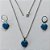 CONJUNTO EM AÇO INOXIDÁVEL - (AÇO03) CONJUNTO COM CORRENTE 50CM E BRINCOS ARGOLINHA DE PRESSÃO COM PINGENTES CORAÇÃO EM CRISTAL COM GLITTER AZUL ESCURO 12MM - COMPOSIÇÃO: AÇO INOXIDÁVEL - (AÇO2083)ACCJ000108 - Imagem 1