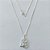 GARGANTILHA FOLHEADA A PRATA COM 50 MILÉSIMOS + VERNIZ DIAMOND - GARGANTILHA CORRENTE VENEZIANA 45CM PINGENTE CORAÇÃO COM ZIRCÔNIA CRISTAL 21MM PRGG001481 - Imagem 1