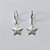 BRINCO FOLHEADA A PRATA COM 50 MILÉSIMOS + VERNIZ DIAMOND - BRINCOS DE ARGOLA DE PRESSÃO COM PINGENTE ESTRELA DESENHADA 13MM PRBR001259 - Imagem 1