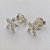 BRINCO FOLHEADA A PRATA COM 50 MILÉSIMOS + VERNIZ DIAMOND -  BRINCOS DE PINO FLOR COM MICRO ZIRCÔNIAS 11MM (PRA555)) PRBR001264 - Imagem 2