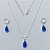 CONJUNTO FOLHEADA A PRATA COM 50 MILÉSIMOS + VERNIZ DIAMOND - CORRENTE L-11 PINGENTE E BRINCO GOTA AZUL 9MM PRCJ000200 - Imagem 1