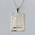 GARGANTILHA FOLHEADA A PRATA COM 50 MILÉSIMOS + VERNIZ DIAMOND - GARGANTILHA CORRENTE 45CM PINGENTE PLACA RETANGULAR LETRA " L " 20X28MM - FECHO LAGOSTA - PRGG001495 - Imagem 2