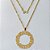 GARGANTILHA FOLHEADA A OURO - BANHADO COM 5 MILÉSIMOS + VERNIZ DIAMOND - CORRENTE 3x1 45CM E PINGENTE MANDALA FÉ E DEUS 42MM - FECHO REDONDO (OURO432) OUGG000149 - Imagem 1