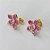 BRINCO FOLHEADO A OURO - BANHADO COM 5 MILÉSIMOS + VERNIZ DIAMOND - BRINCO DE PINO FLOR ESMALTADA LILÁS 15MM - (OURO483) OUBR000319 - Imagem 2